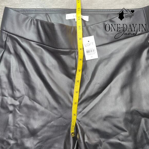 Loft Faux Leather Skinny Ankle Pants Size M - Picture 4 of 6
